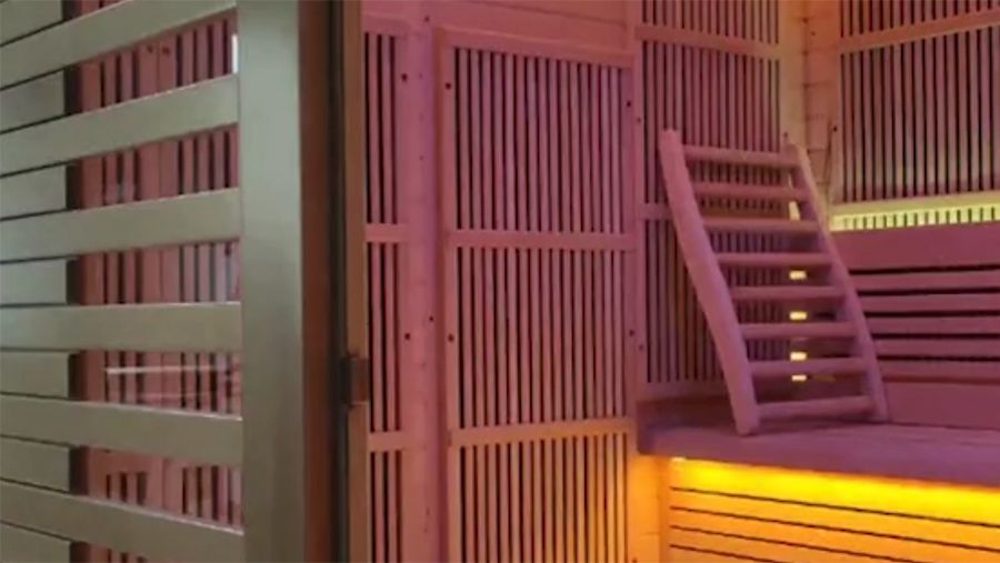 Sophisticated Art-filled Sauna Room